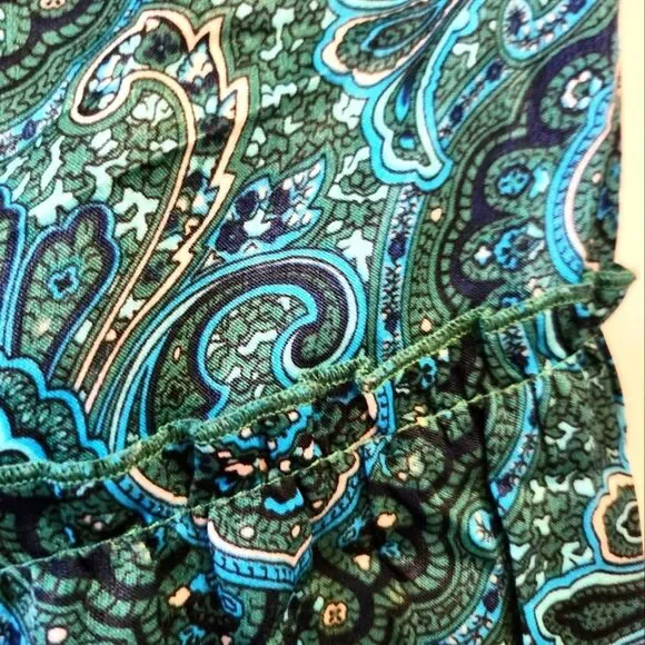 NWT GRAND & GREENE, LARGE, PAISLEY TIE NECK WITH TASSELS TRUMPET SLEEVE TOP - Picture 11 of 11